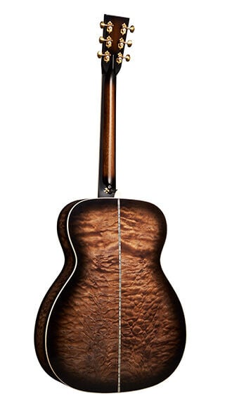 Back of Martin Custom Shop M Paisley Ember Burst Guitar